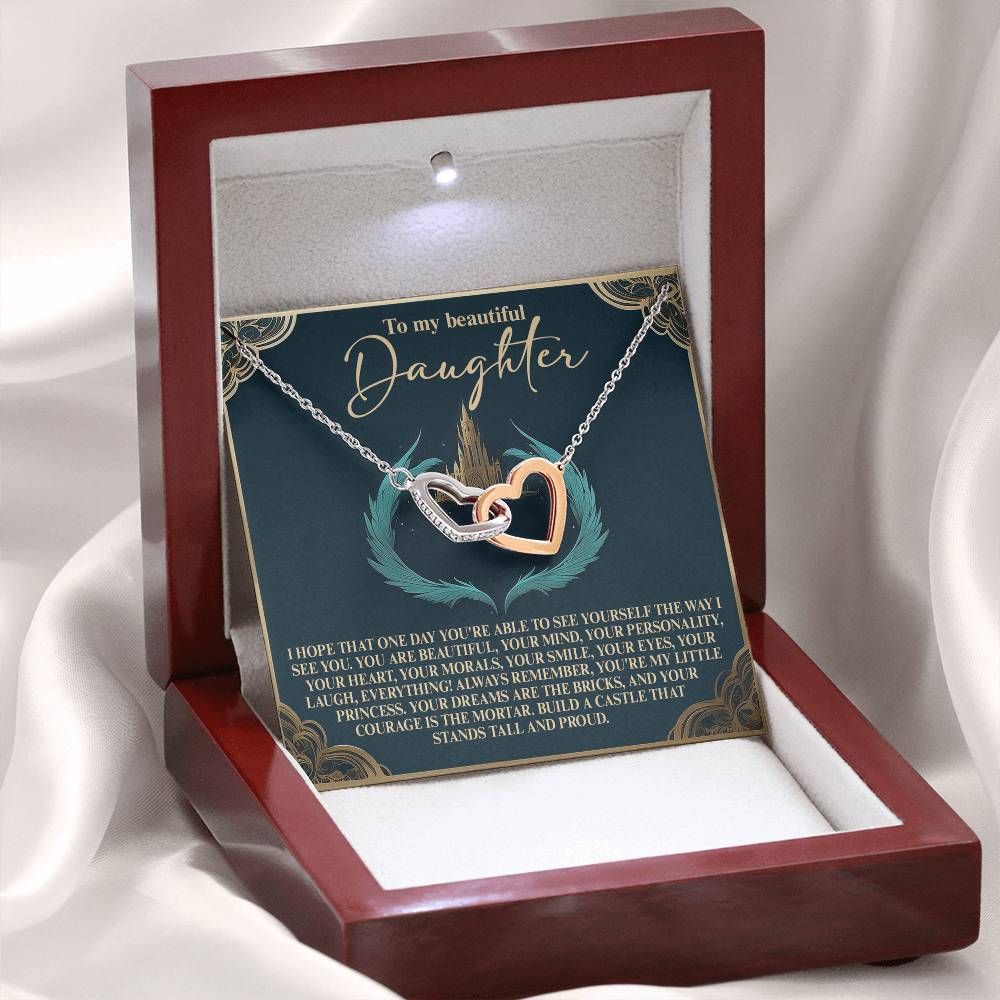 "My Little Princess, Always" – Interlocking Hearts Necklace