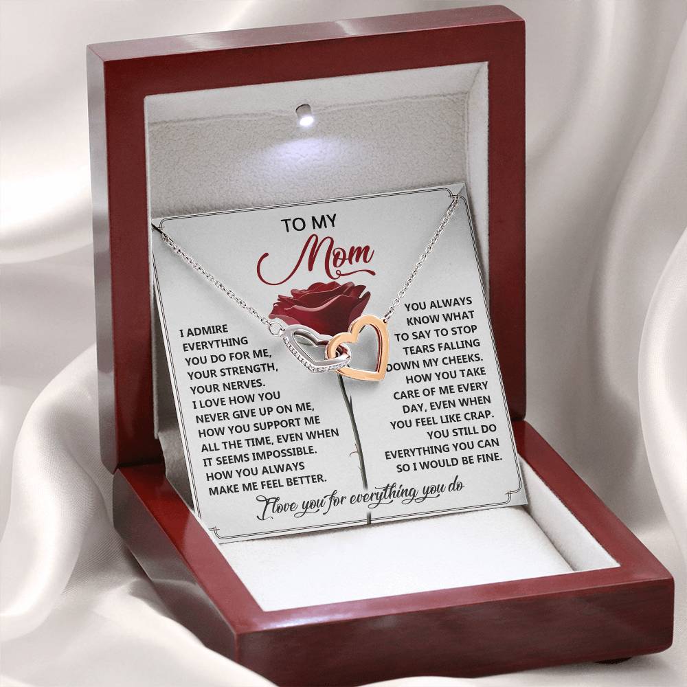 "For Everything You Do, Mom" – Interlocking Hearts Necklace
