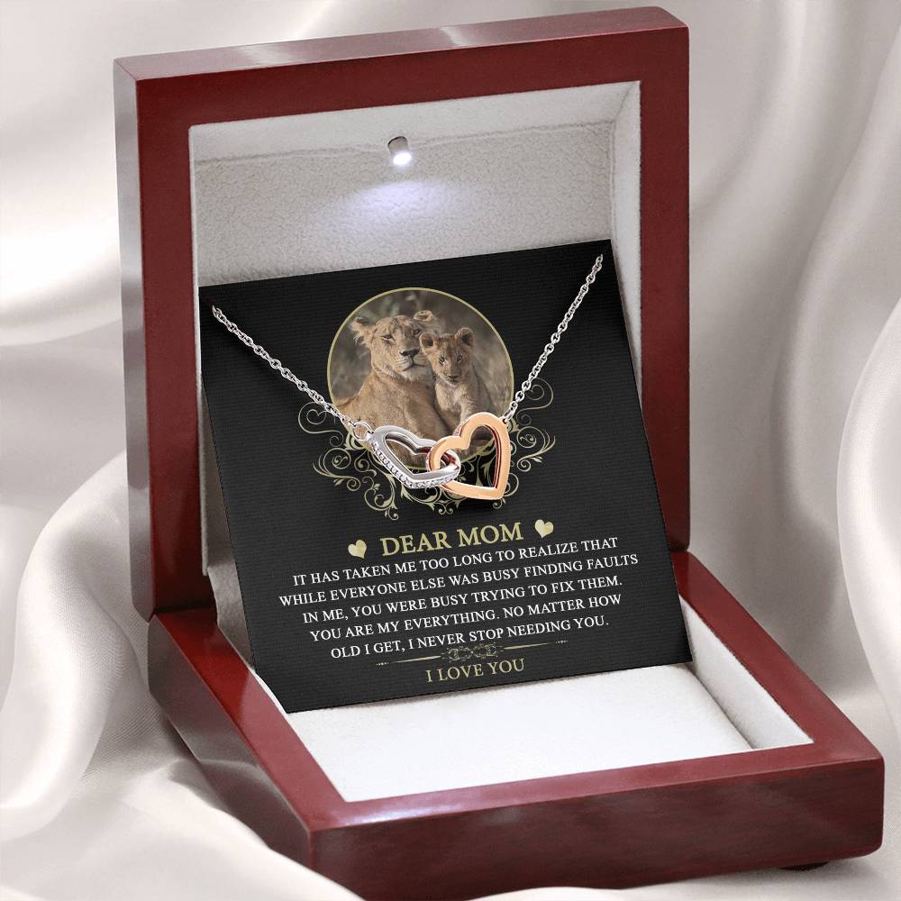 To My Fierce Mom – Interlocking Hearts Necklace