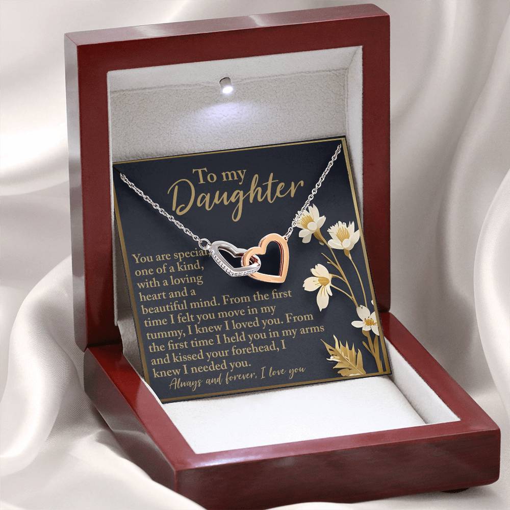 "From the First Kick to Forever" Interlocking Hearts Necklace