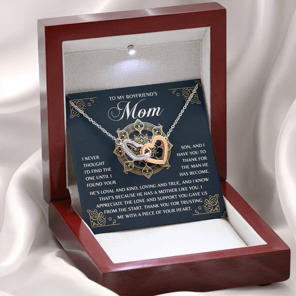 "Thank You for Him" – Interlocking Heart Necklace for Boyfriend's Mom