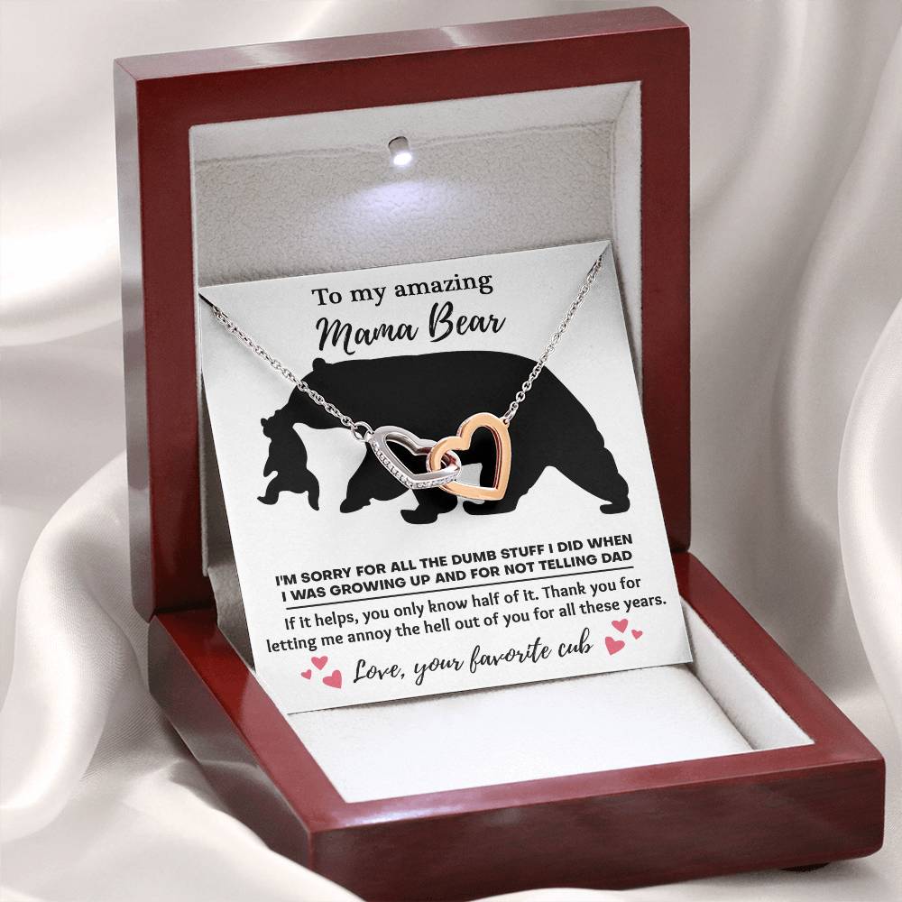 To My Fierce Mama Bear – Interlocking Hearts Necklace