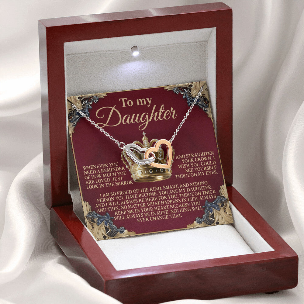 "Straighten Your Crown" Interlocking Hearts Necklace