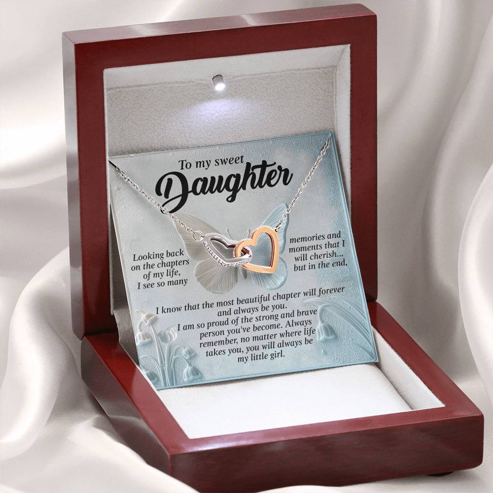 "My Most Beautiful Chapter" Interlocking Hearts Necklace