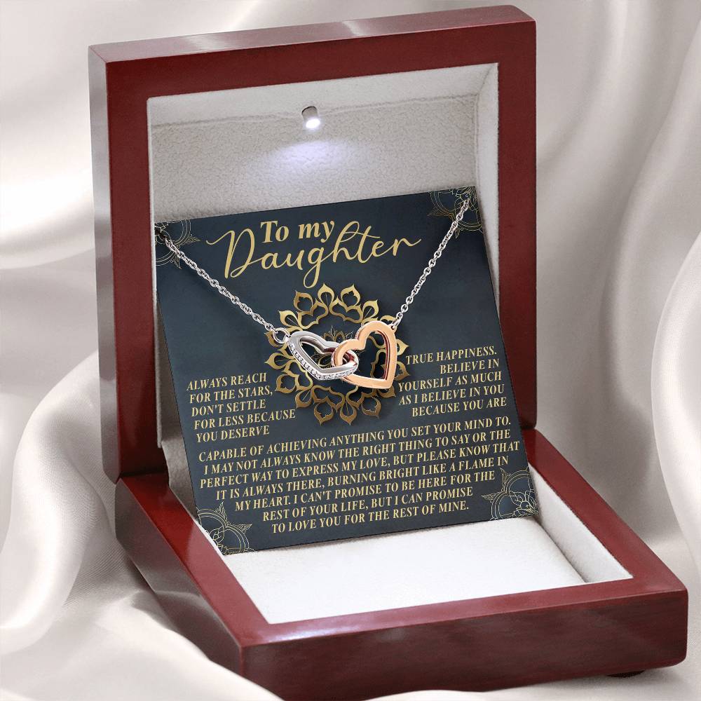 "You Deserve the Stars" - Interlocking Hearts Necklace for Daughter