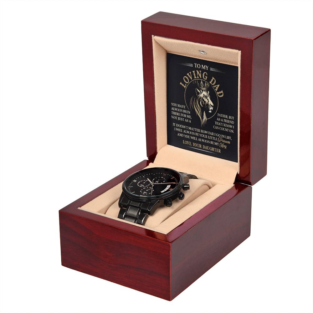 To My Loving Dad – Black Chronograph Watch