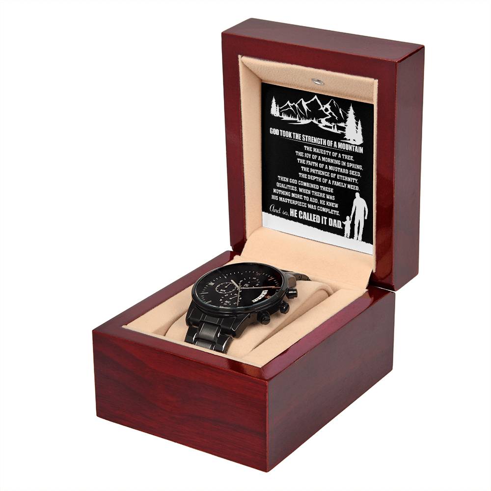 He Called It Dad – Black Chronograph Watch