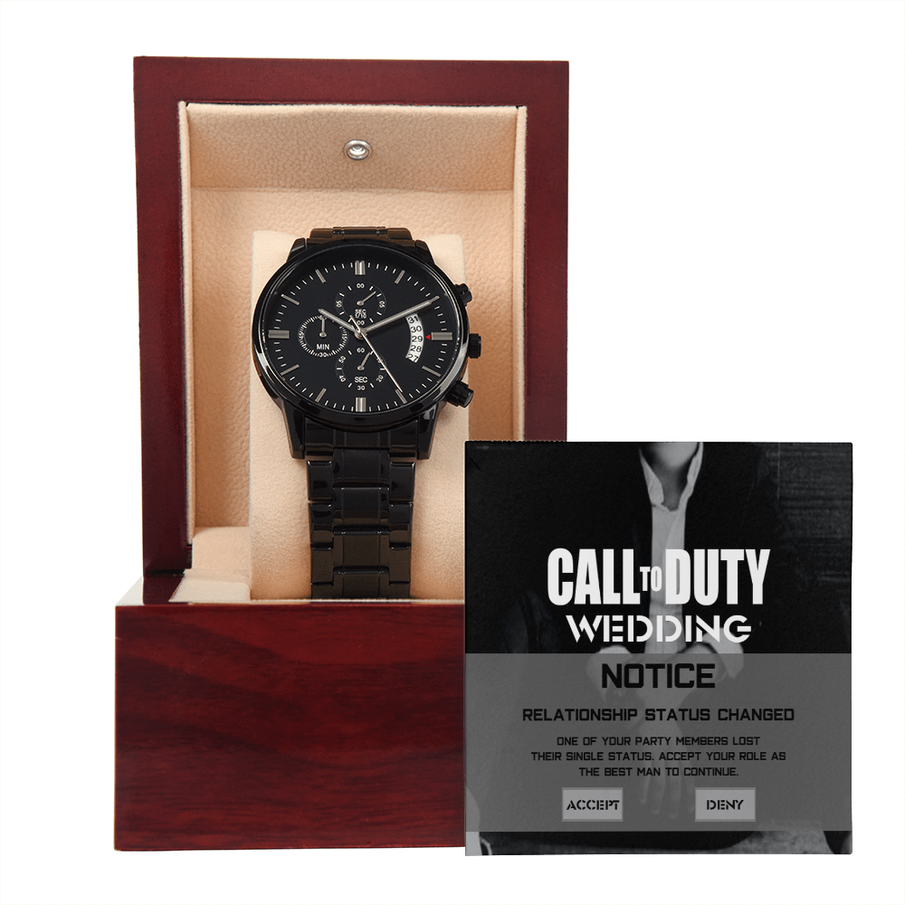 Best Man - Call To Duty - Black Chronograph Watch