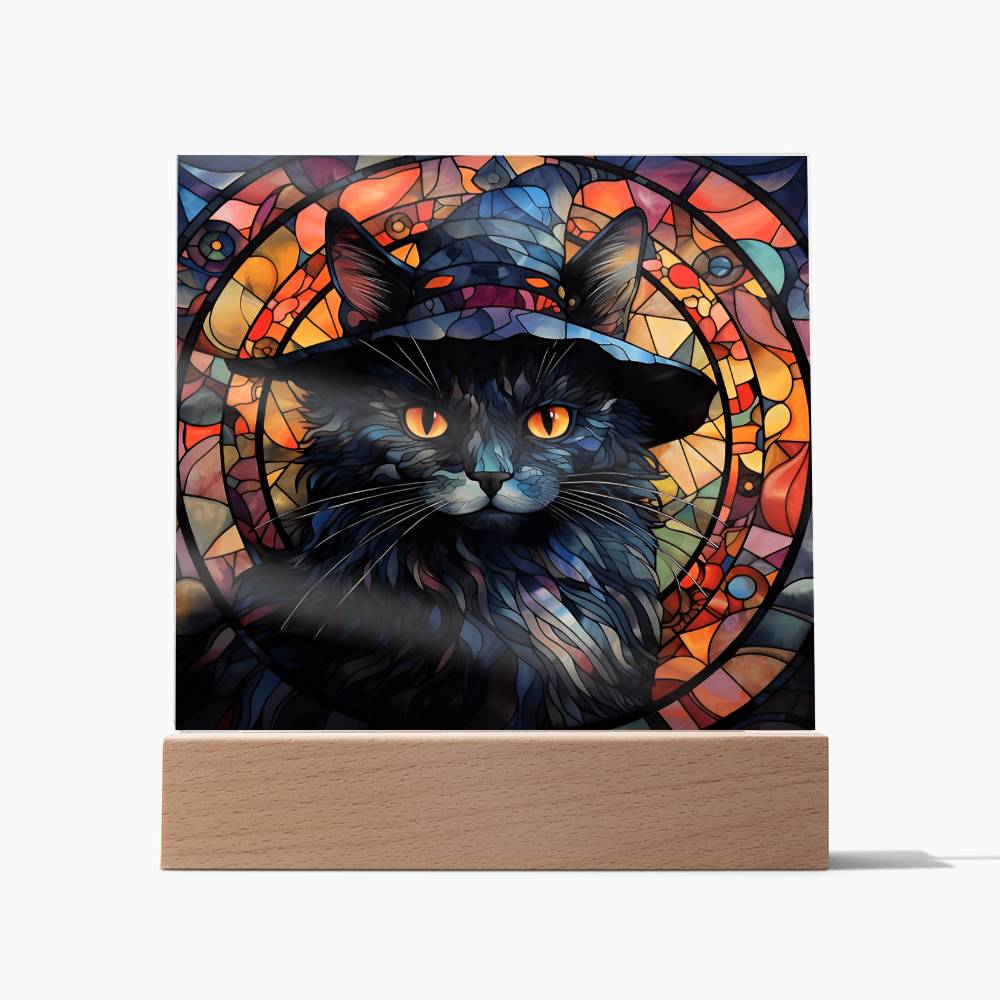 Halloween Black Cat - Acrylic Plaque