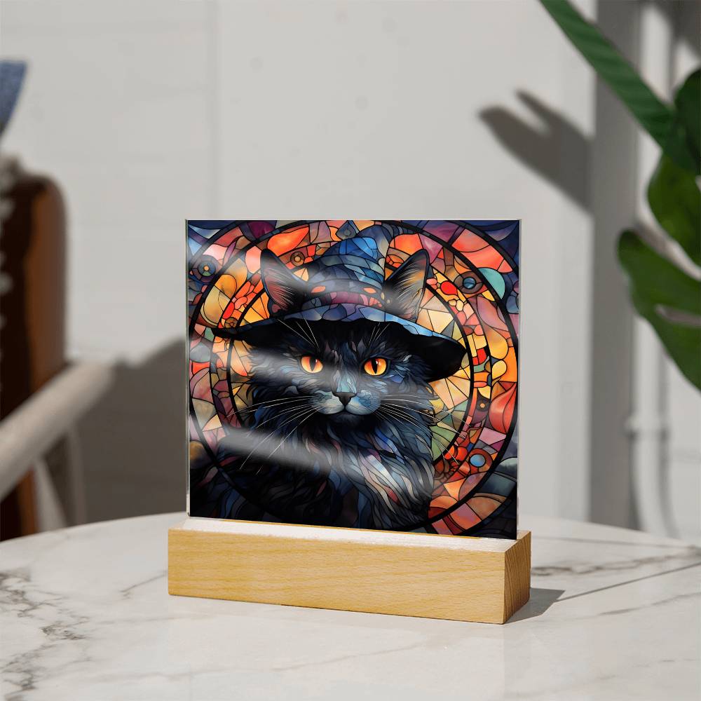 Halloween Black Cat - Acrylic Plaque