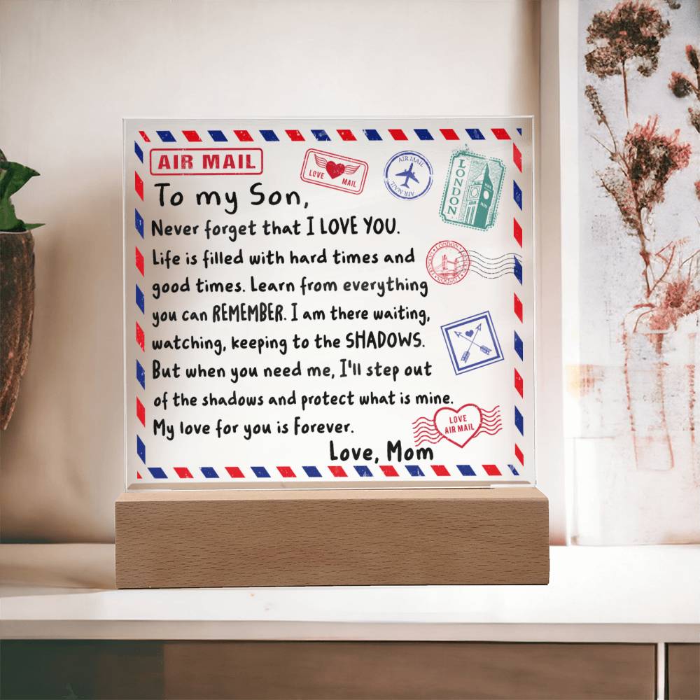 A Letter To My Son - Acrylic Plaque