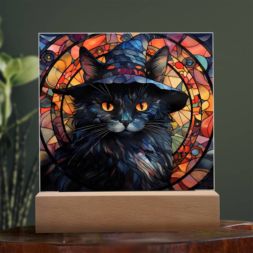 Halloween Black Cat - Acrylic Plaque