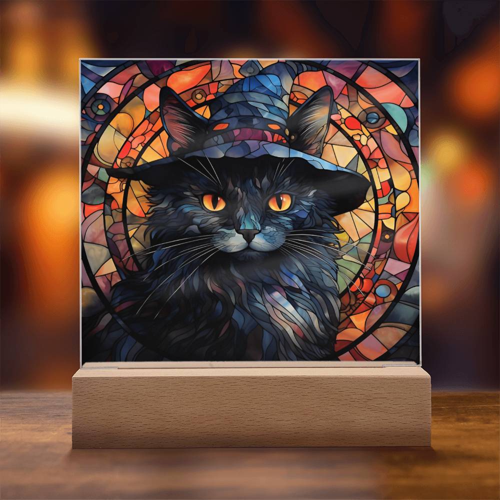 Halloween Black Cat - Acrylic Plaque