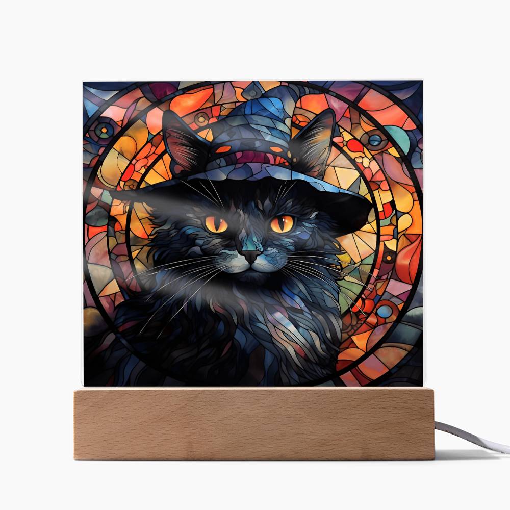 Halloween Black Cat - Acrylic Plaque