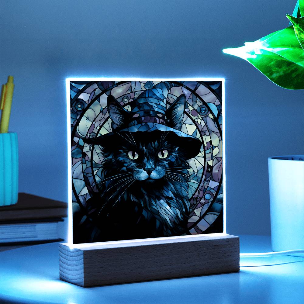 Halloween Black Cat - Acrylic Plaque