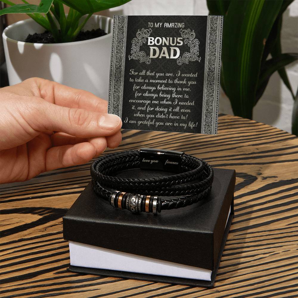 "To My Amazing Bonus Dad" – Love You Forever Bracelet