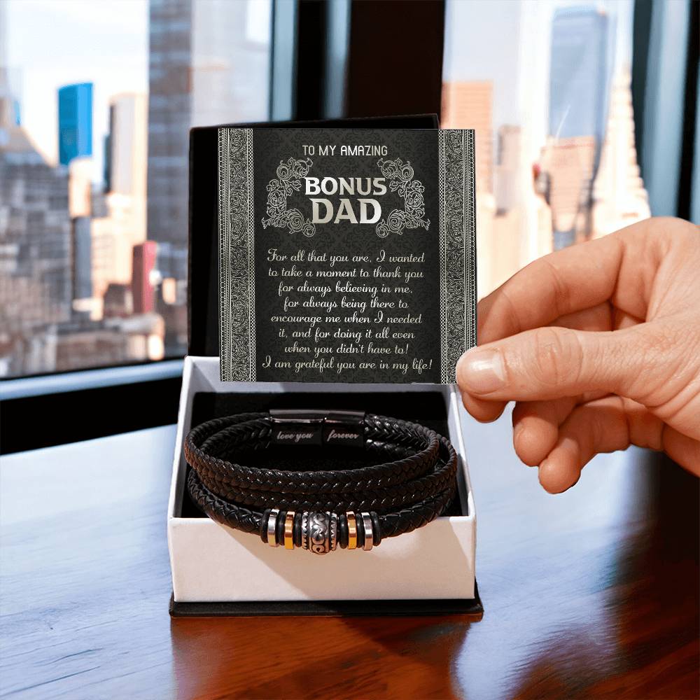 "To My Amazing Bonus Dad" – Love You Forever Bracelet