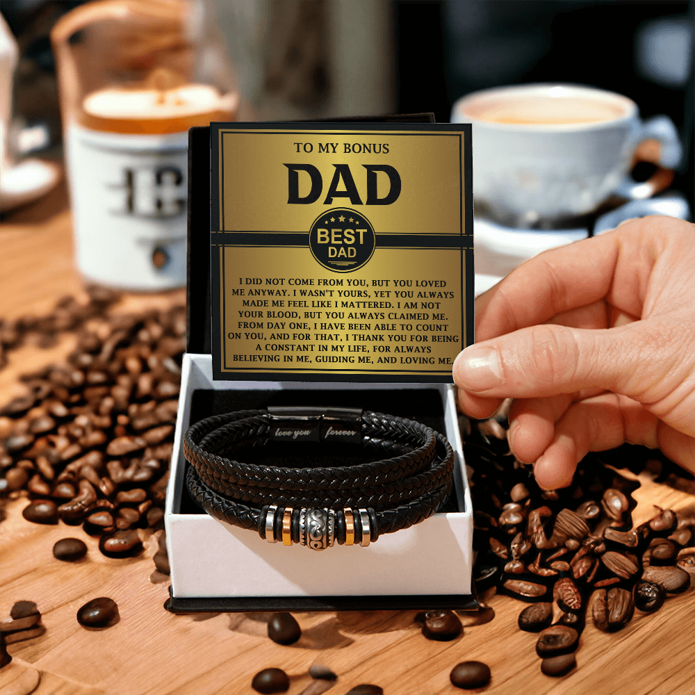 To My Bonus Dad – Heartfelt Men's Bracelet
