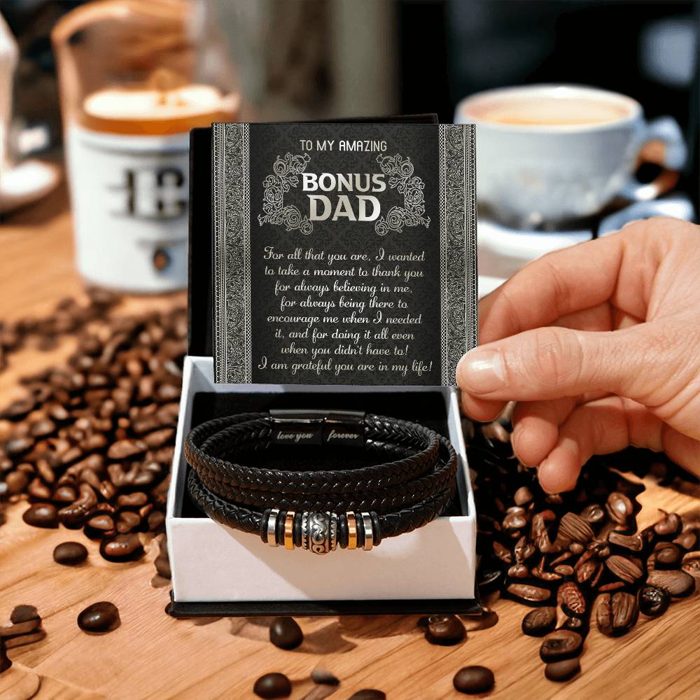 "To My Amazing Bonus Dad" – Love You Forever Bracelet