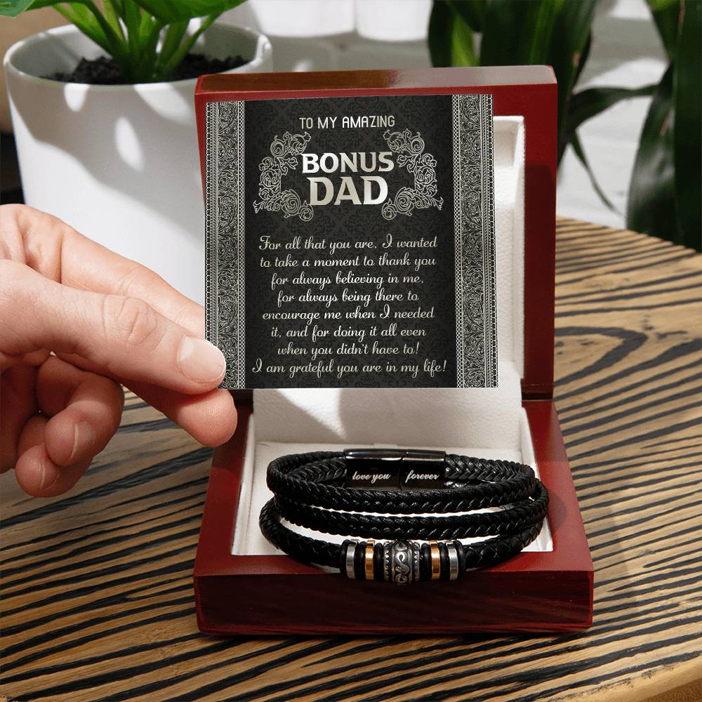 "To My Amazing Bonus Dad" – Love You Forever Bracelet