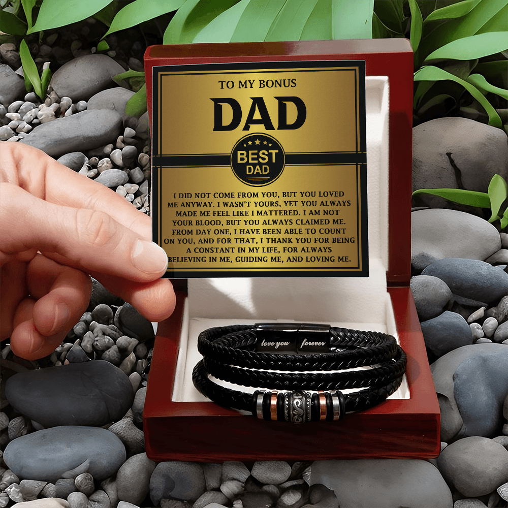 To My Bonus Dad – Heartfelt Men's Bracelet