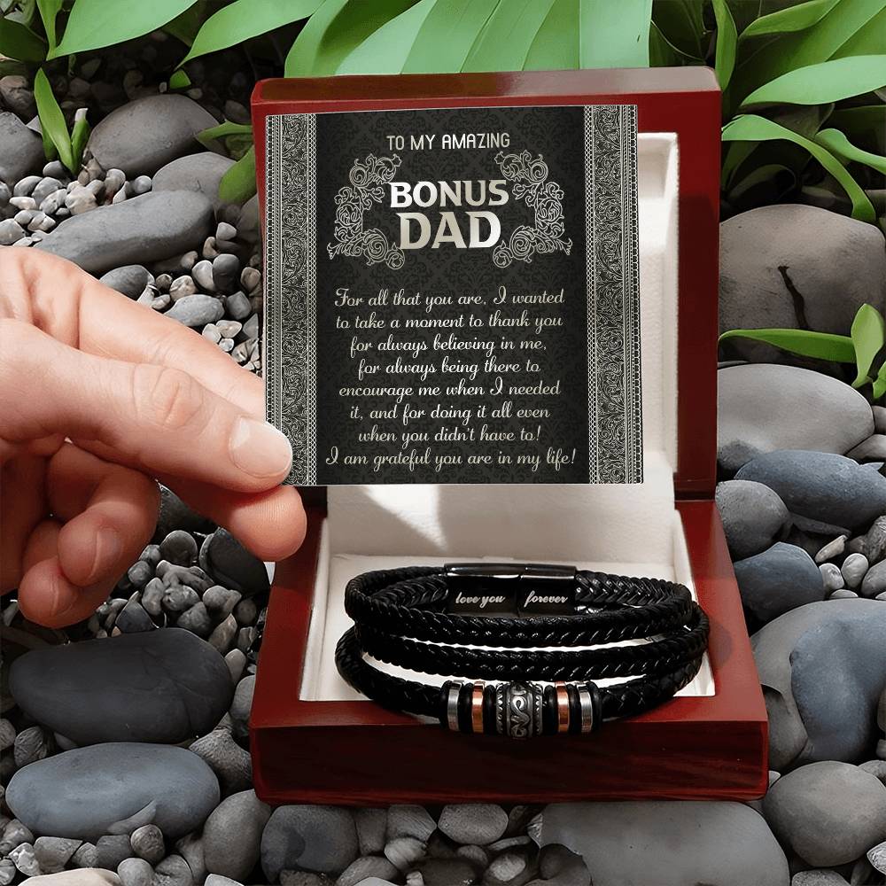 "To My Amazing Bonus Dad" – Love You Forever Bracelet
