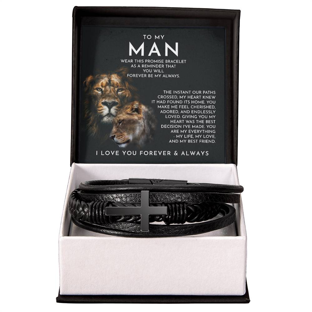 To My Man - Paths Crossed  Cross Bracelet