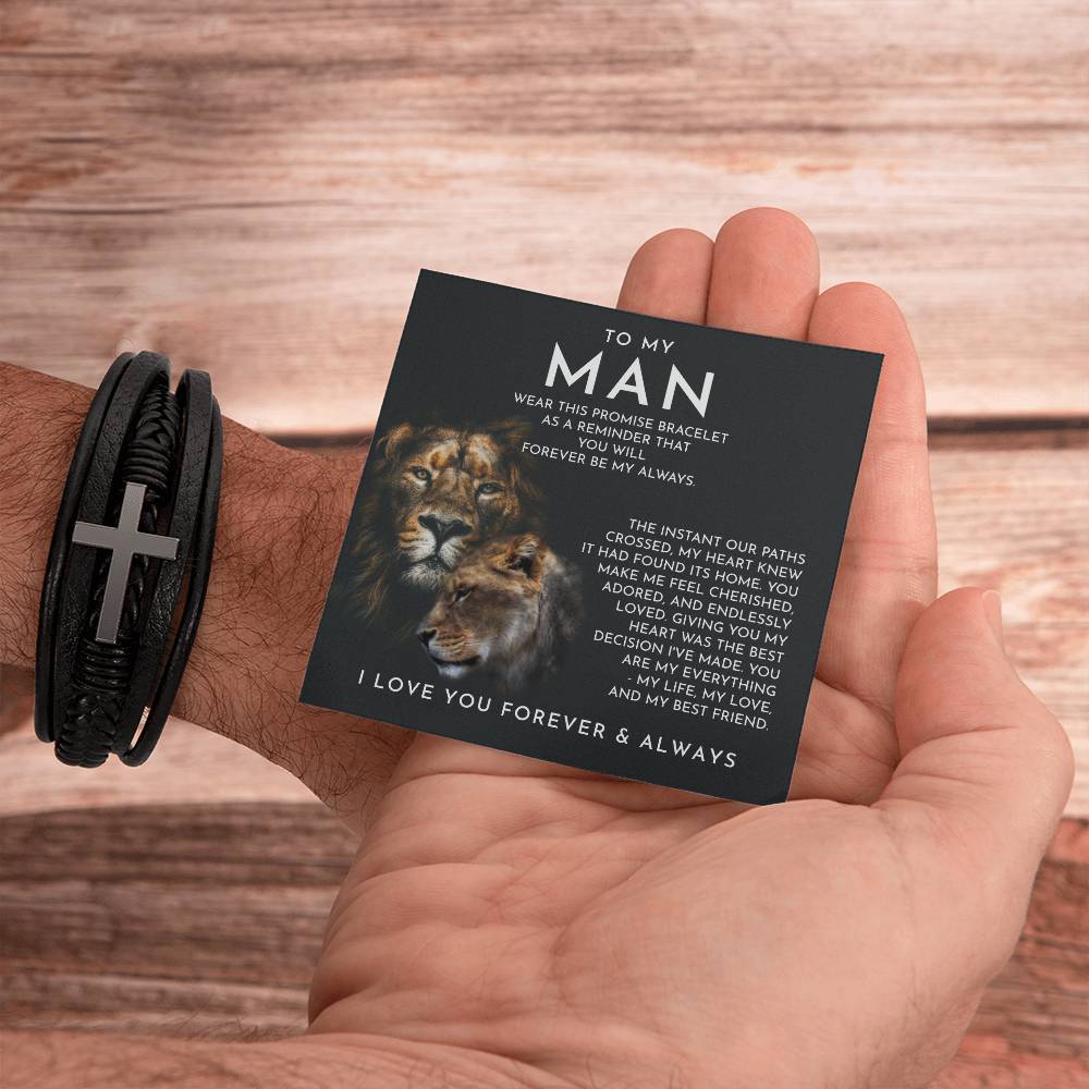 To My Man - Paths Crossed  Cross Bracelet