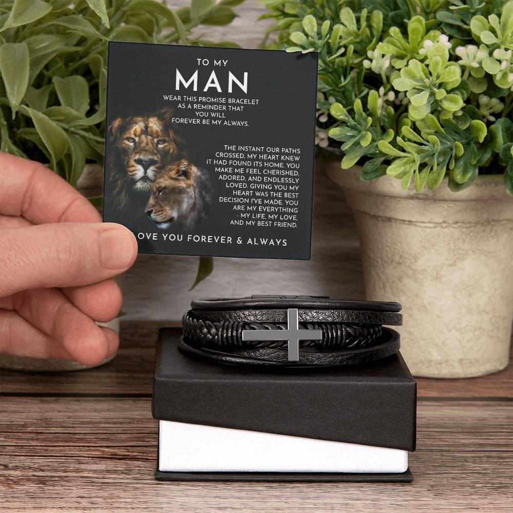 To My Man - Paths Crossed Cross Bracelet