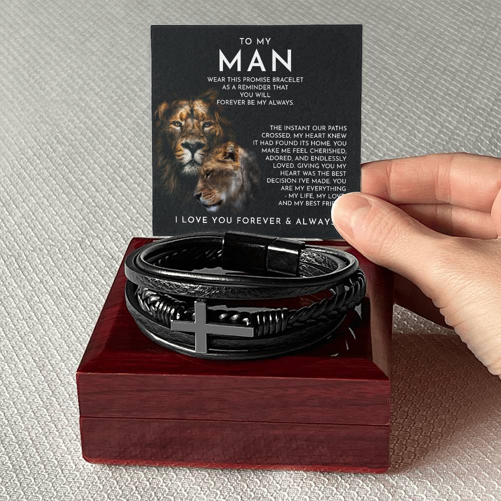 To My Man - Paths Crossed Cross Bracelet