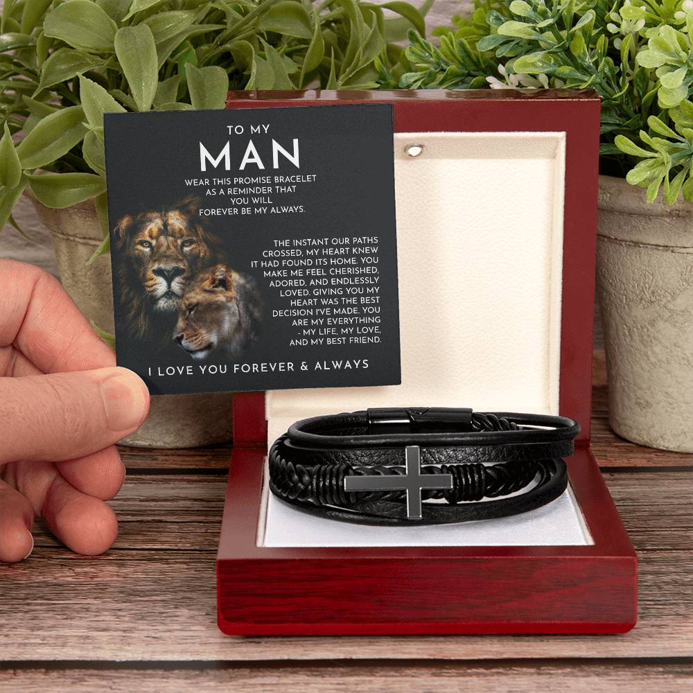 To My Man - Paths Crossed Cross Bracelet