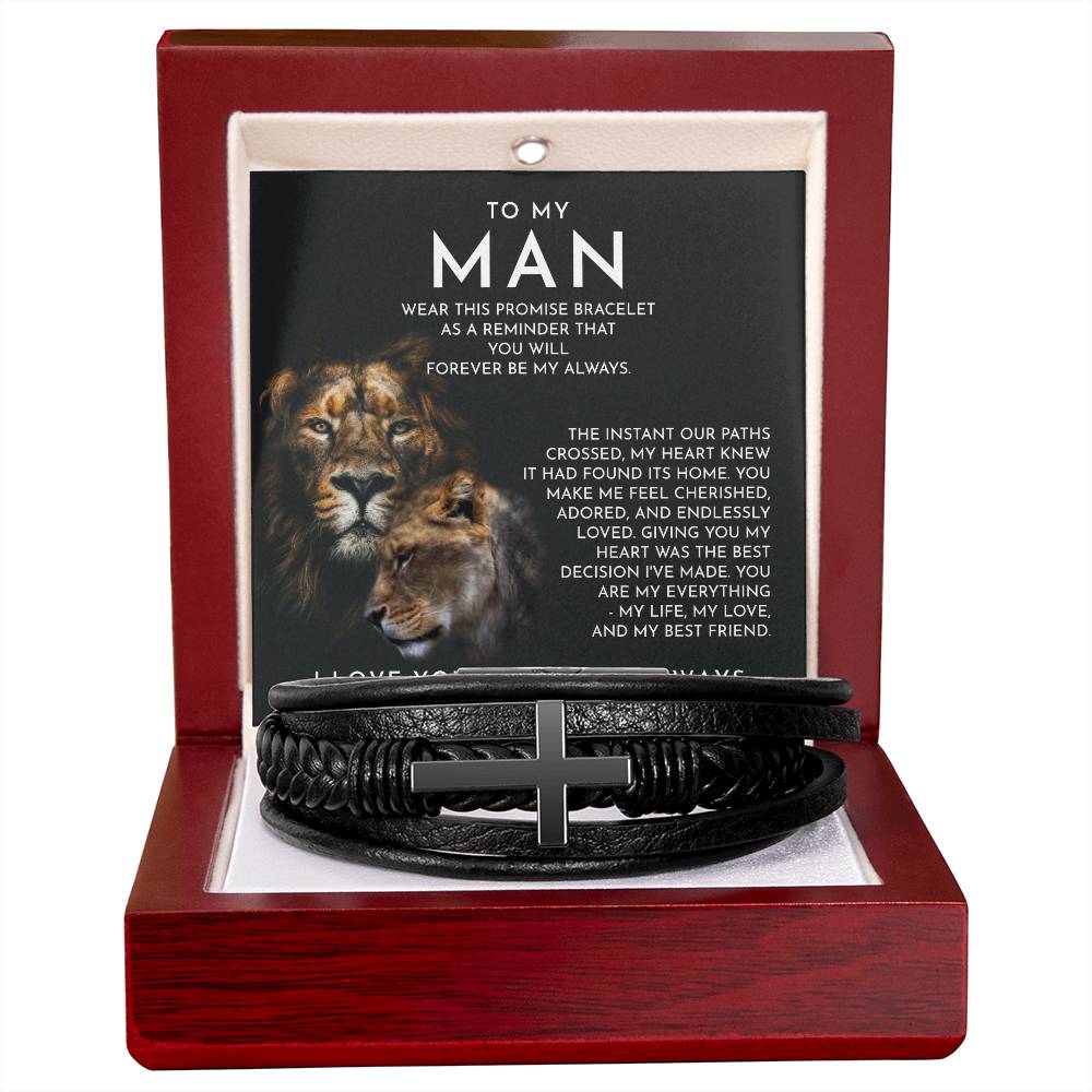 To My Man - Paths Crossed Cross Bracelet