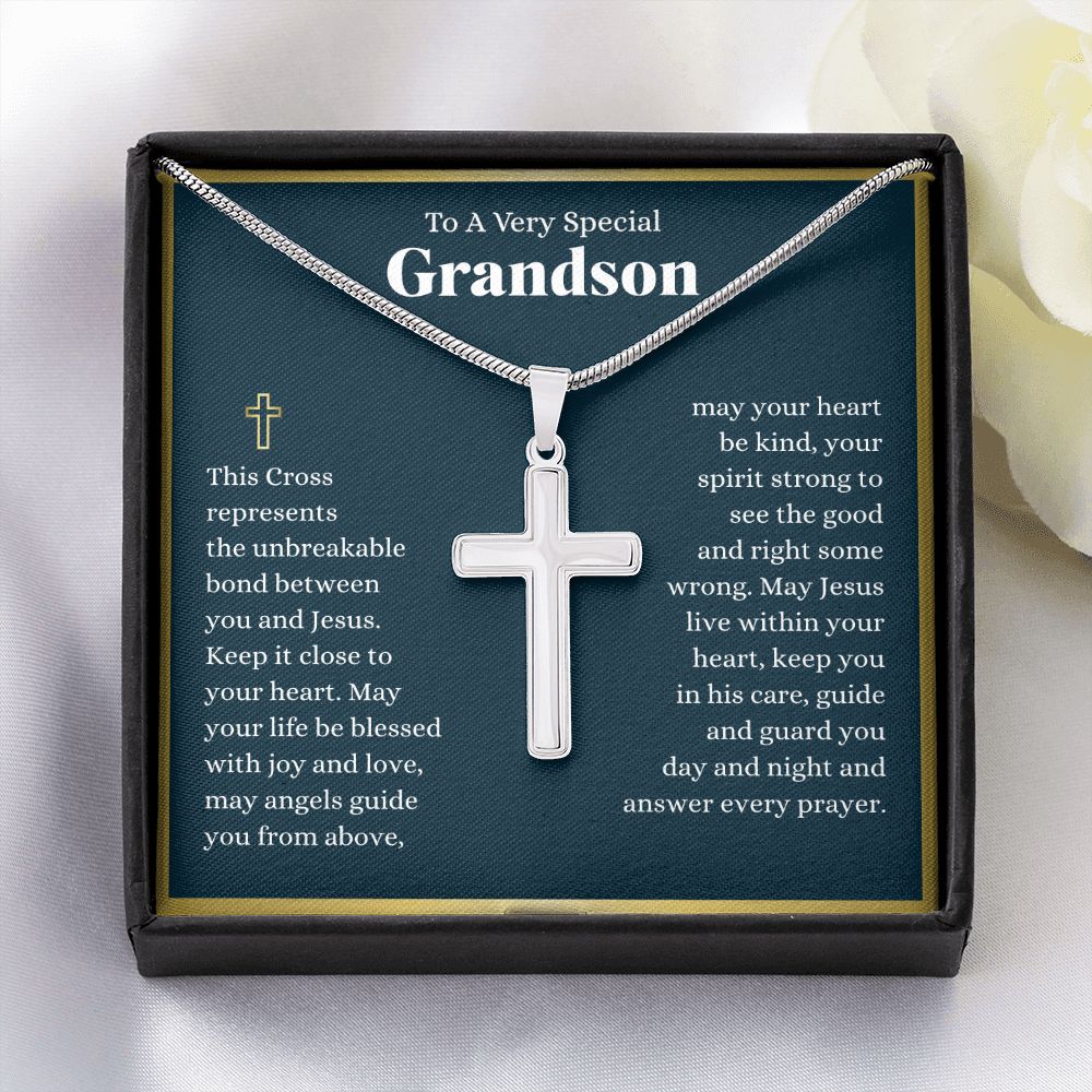 Grandson Every Prayer Cross Necklace