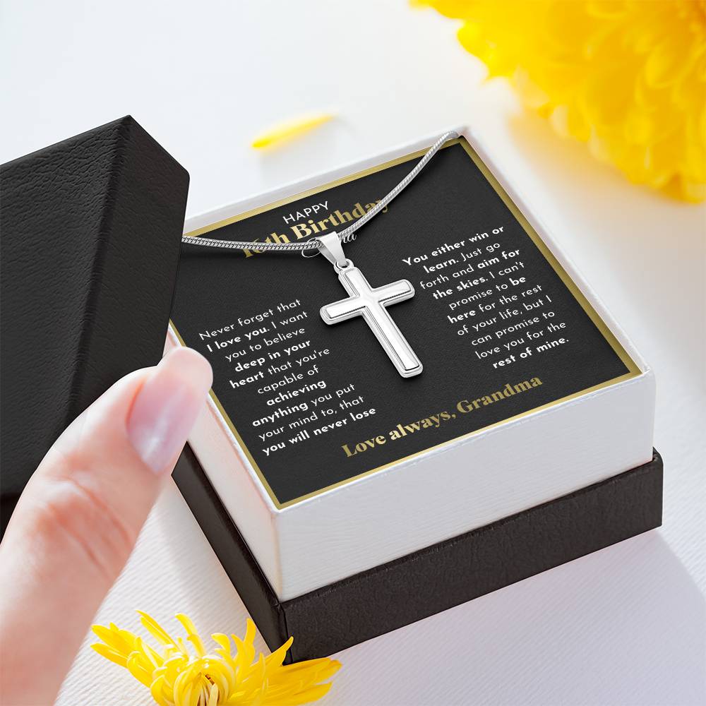 16th Birthday Cross Necklace Personalized