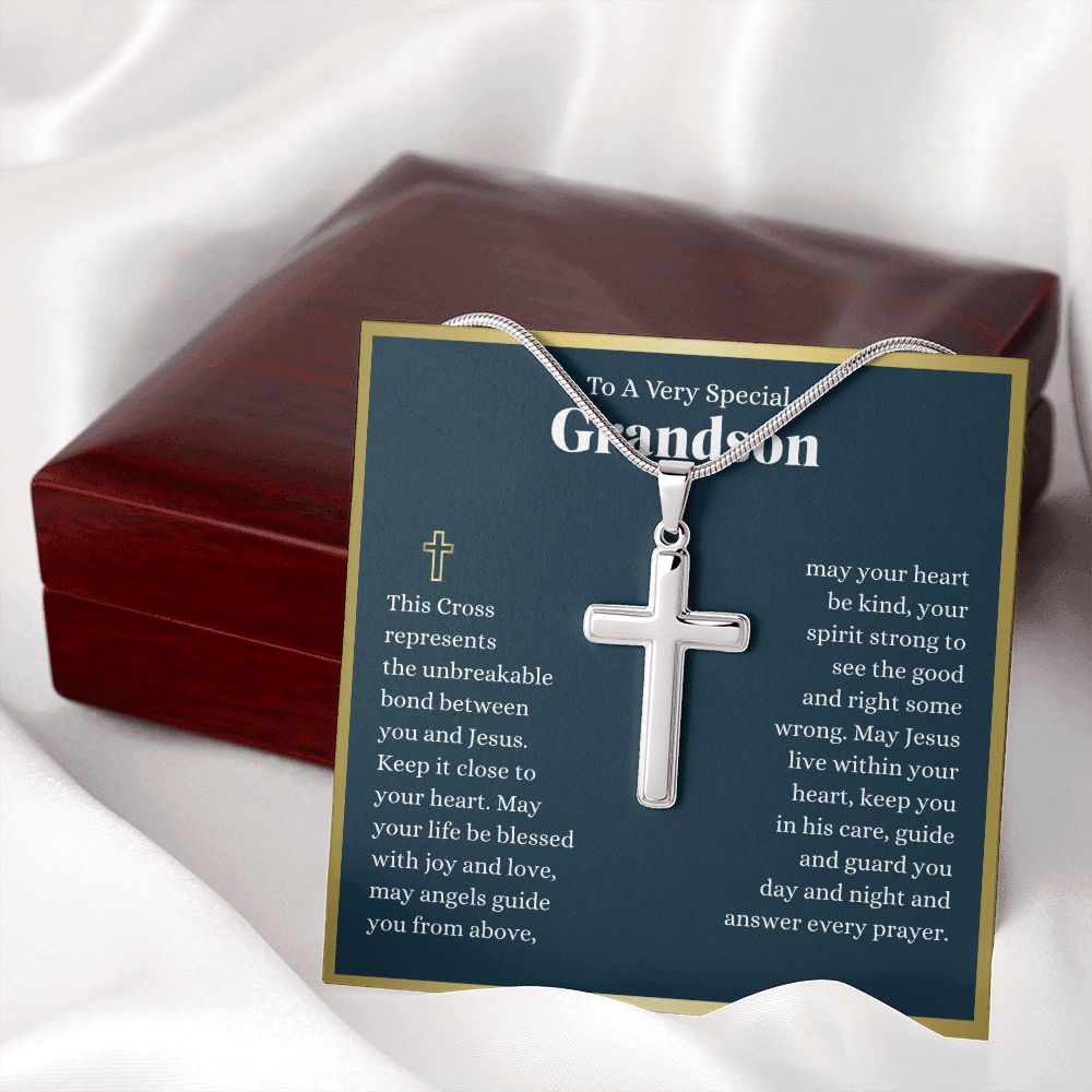 Grandson Every Prayer Cross Necklace