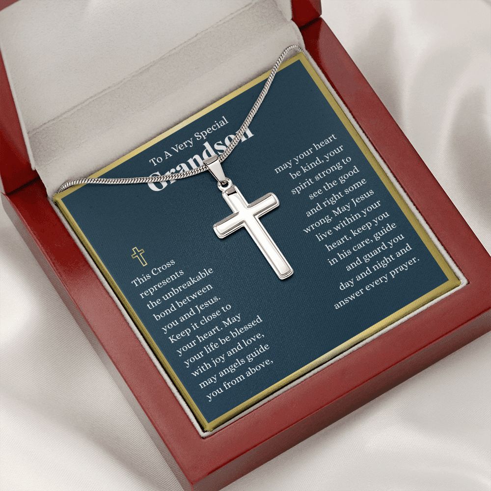 Grandson Every Prayer Cross Necklace