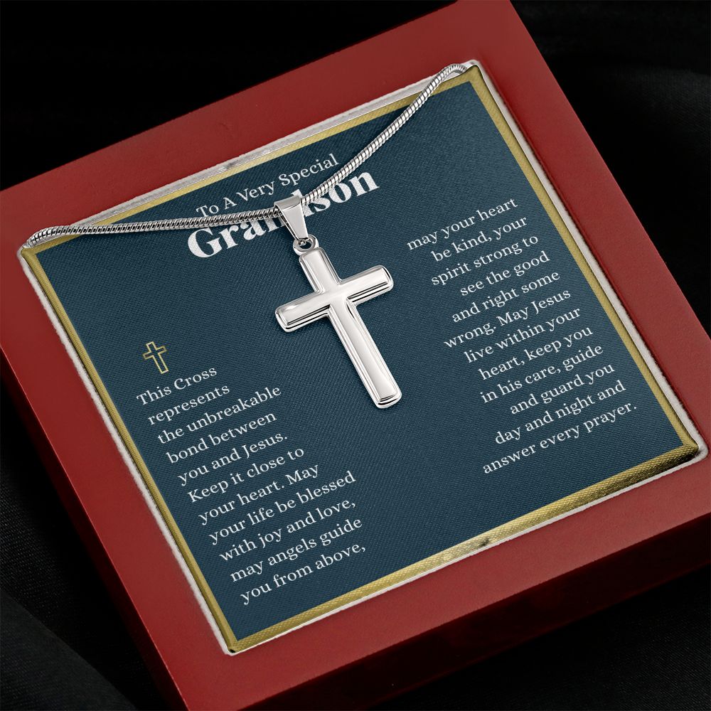 Grandson Every Prayer Cross Necklace