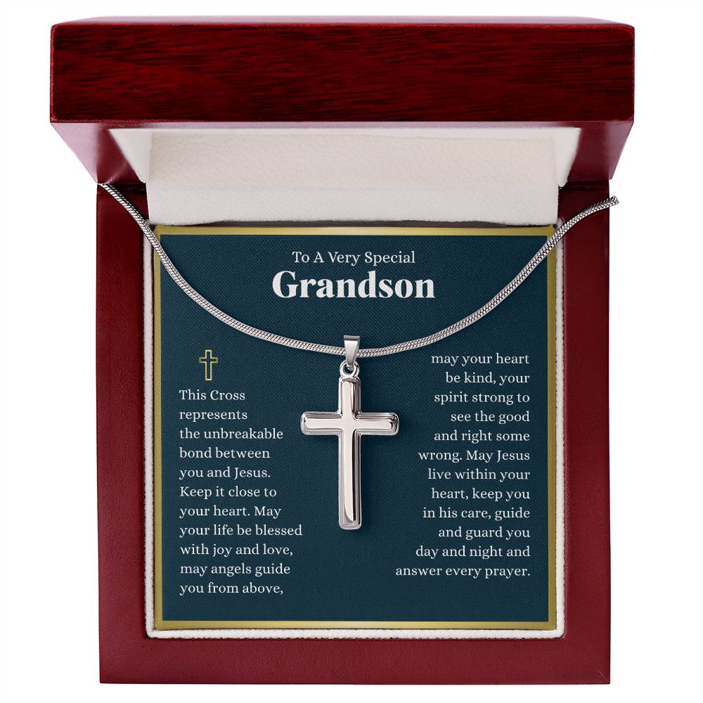 Grandson Every Prayer Cross Necklace