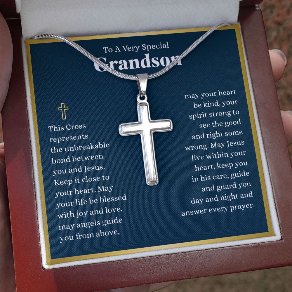 Grandson Every Prayer Cross Necklace