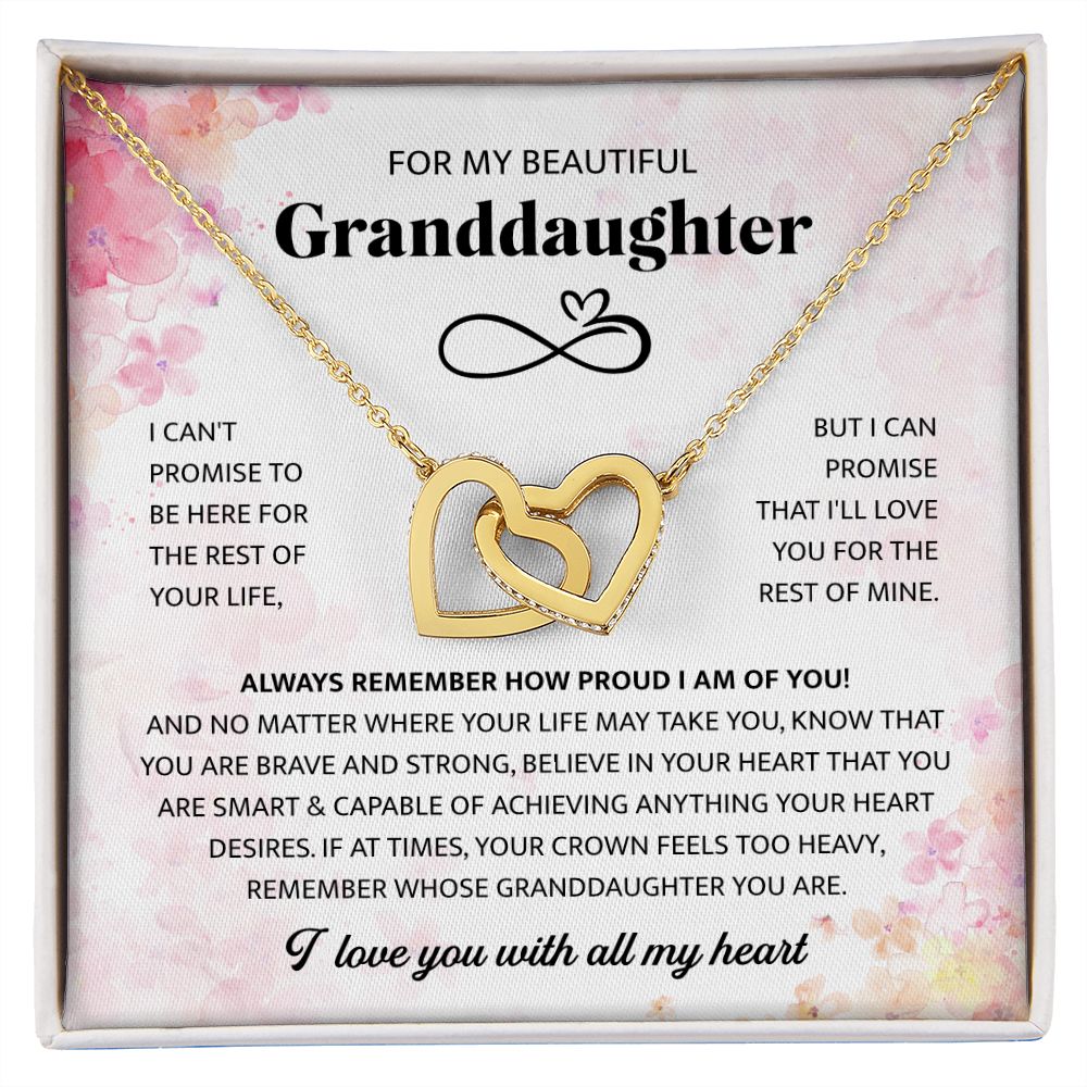 To My Beautiful Granddaughter - Interlocking Heart Necklace V1