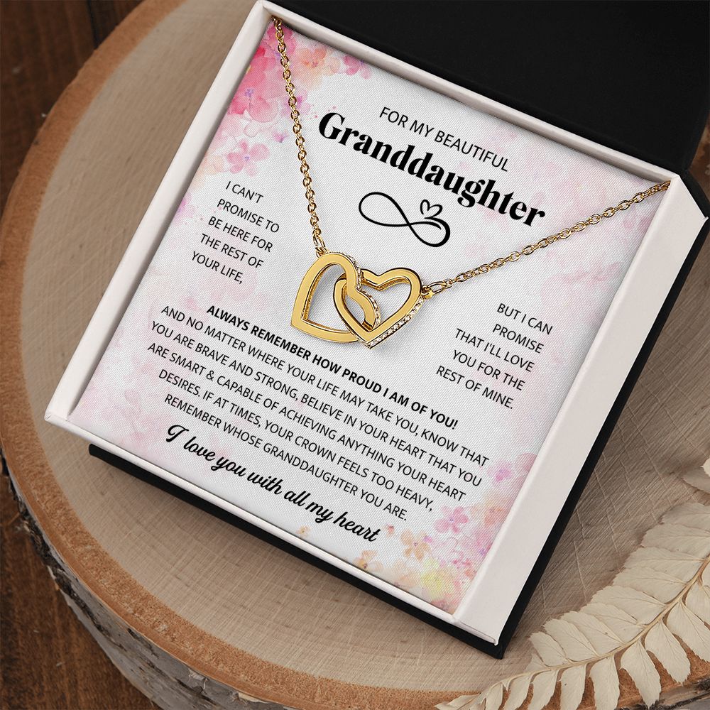 To My Beautiful Granddaughter - Interlocking Heart Necklace V1