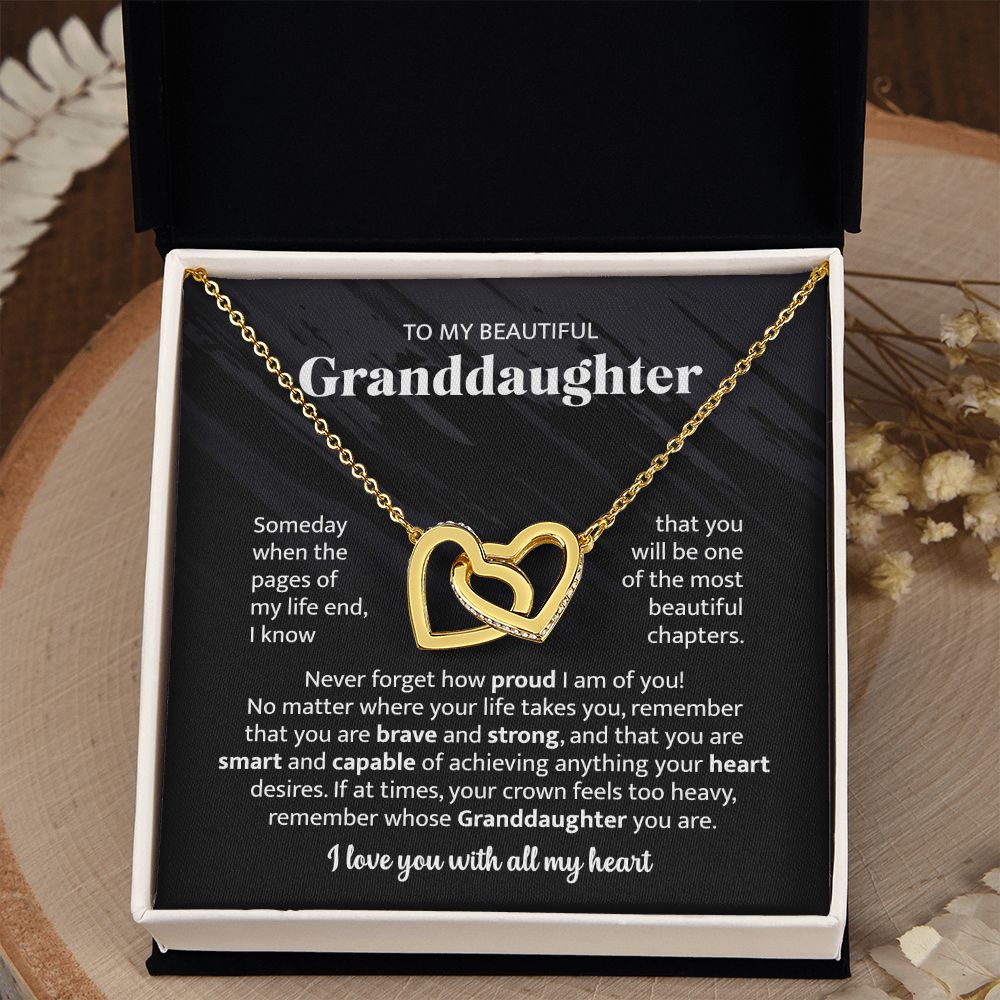 To My Beautiful Granddaughter - Interlocking Heart Necklace