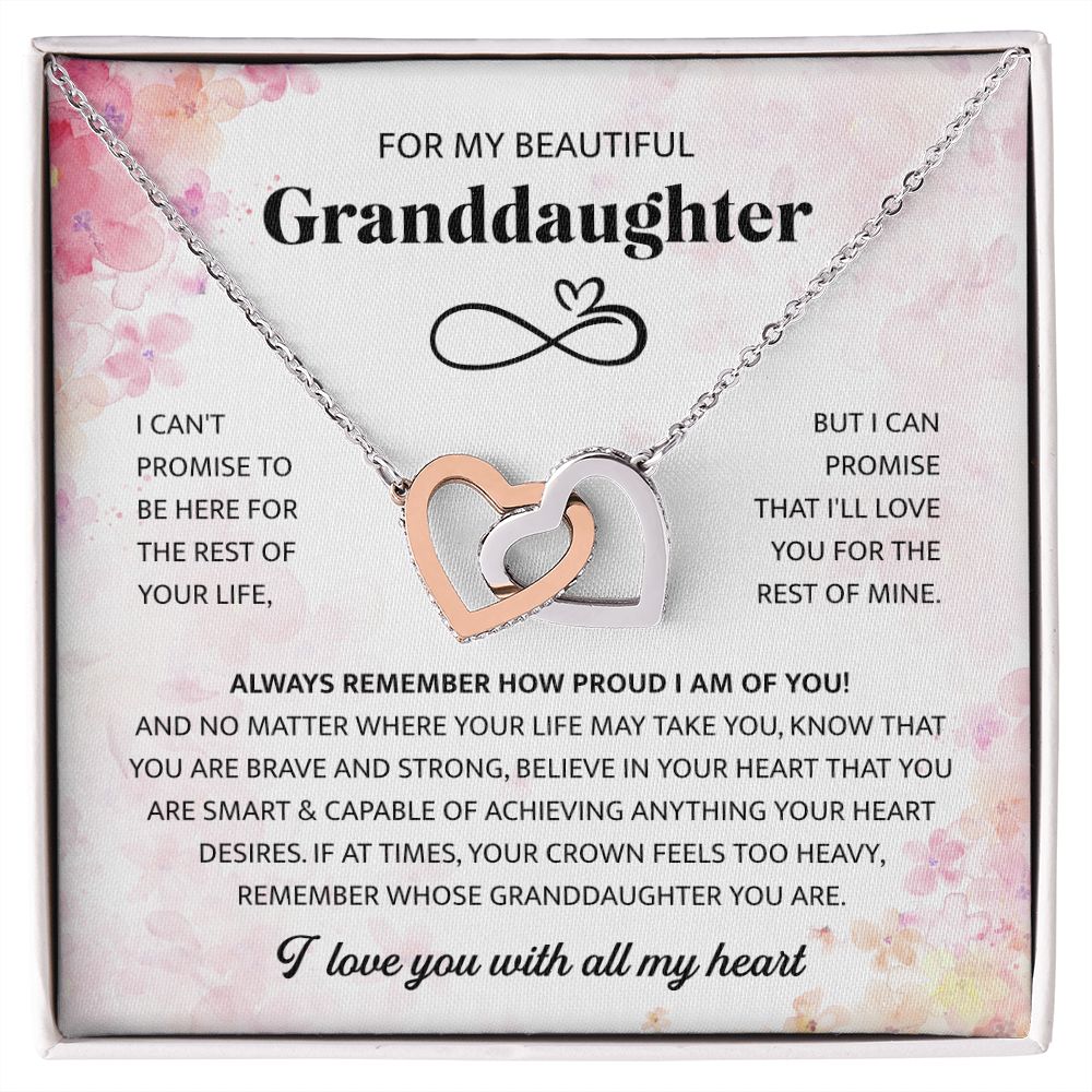 To My Beautiful Granddaughter - Interlocking Heart Necklace V1