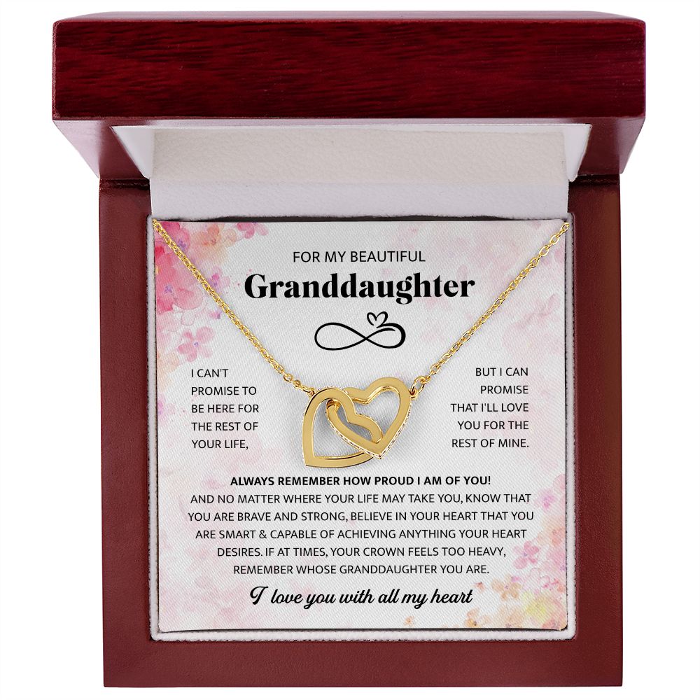 To My Beautiful Granddaughter - Interlocking Heart Necklace V1