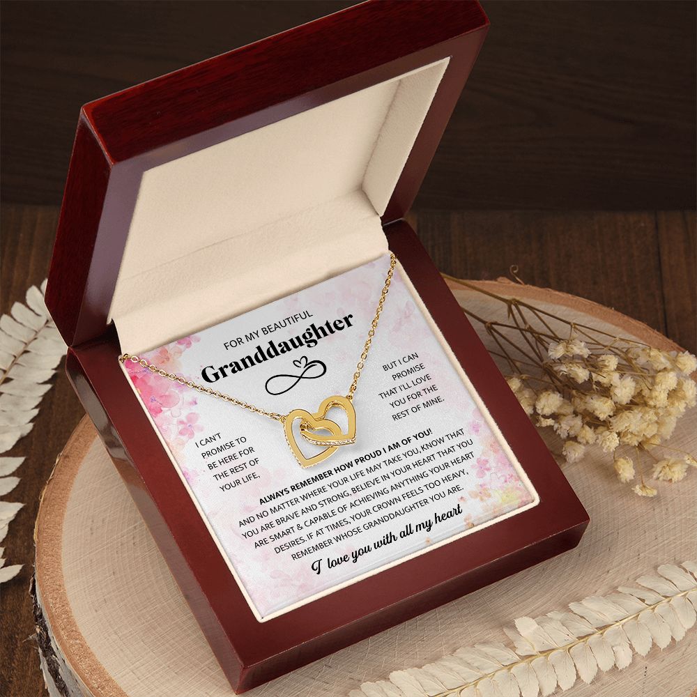 To My Beautiful Granddaughter - Interlocking Heart Necklace V1