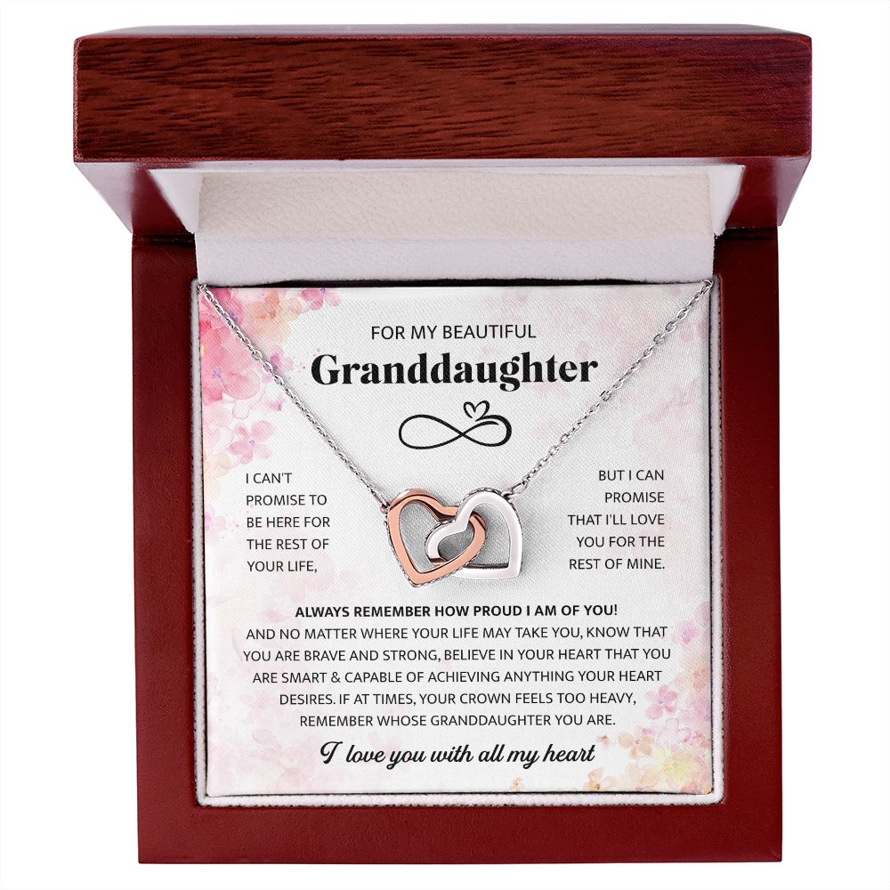 To My Beautiful Granddaughter - Interlocking Heart Necklace V1