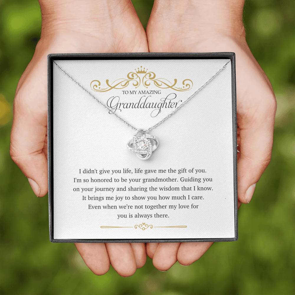 To My Amazing Granddaughter - Love Knot Necklace