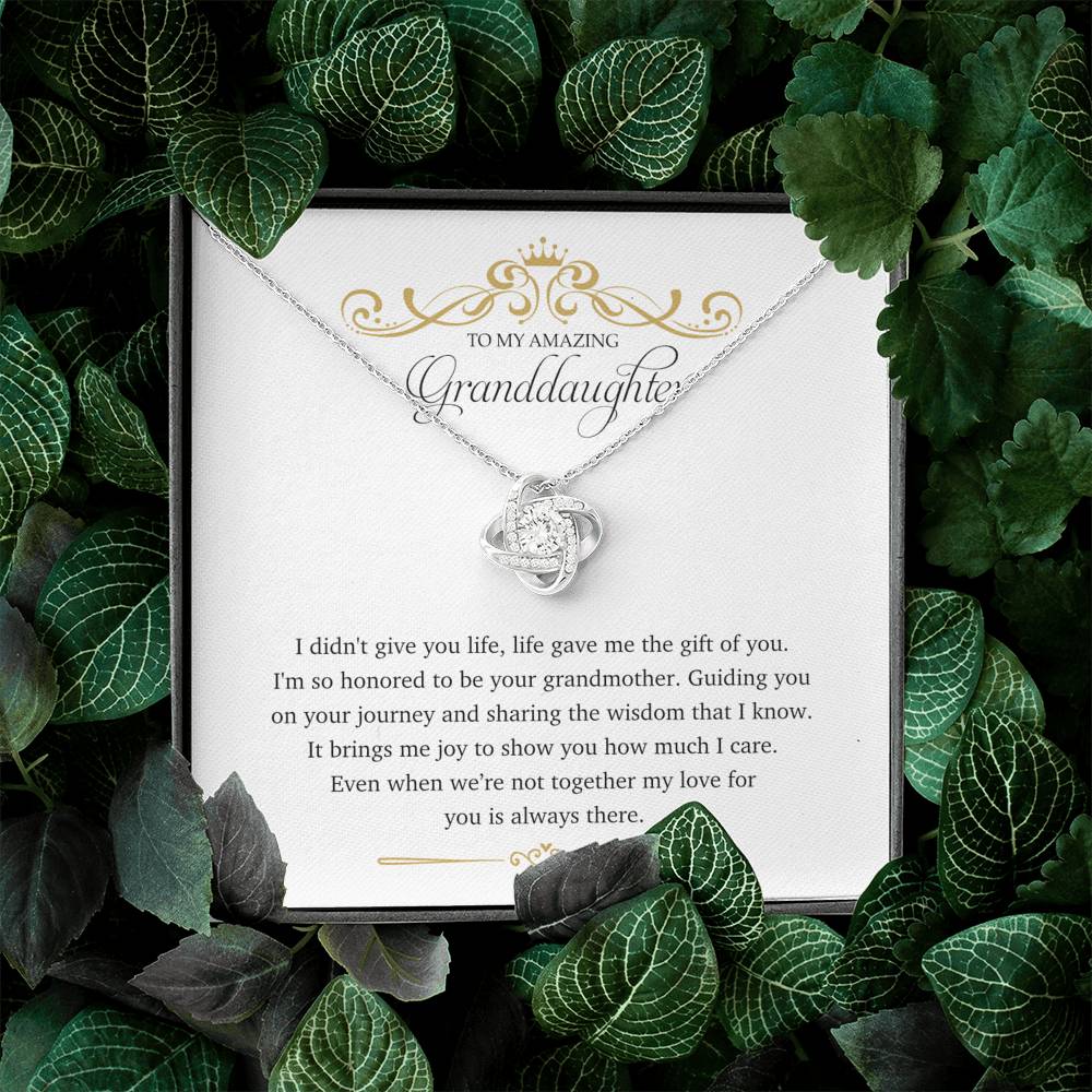 To My Amazing Granddaughter - Love Knot Necklace