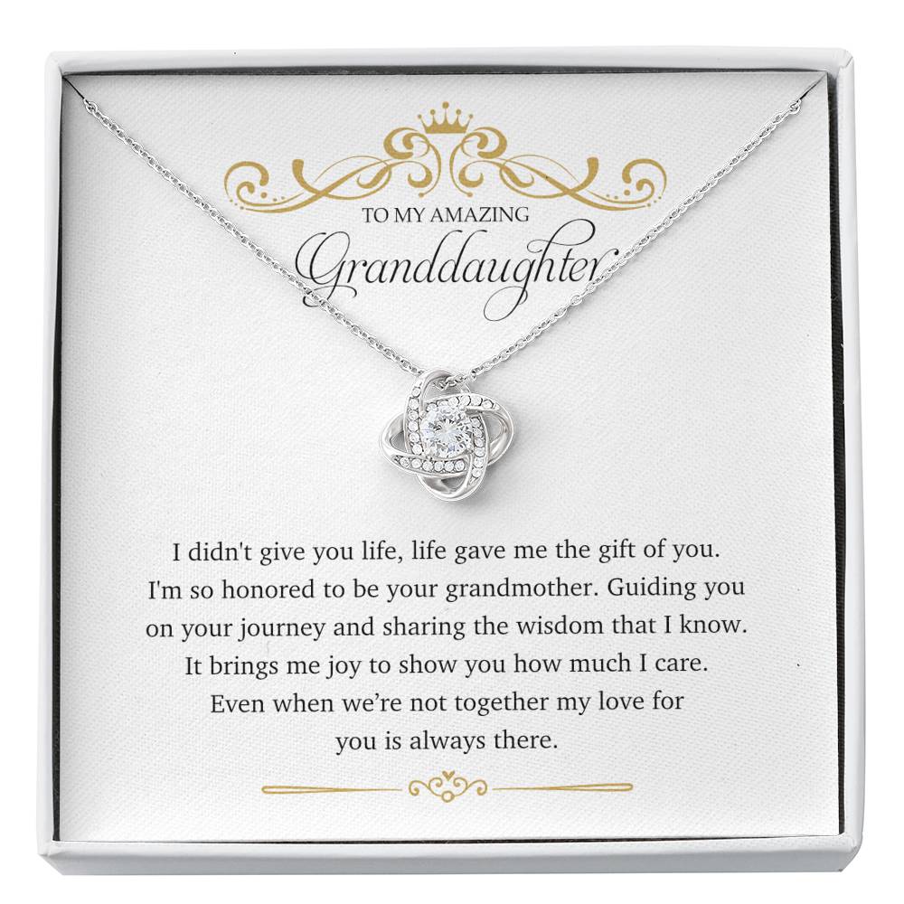 To My Amazing Granddaughter - Love Knot Necklace