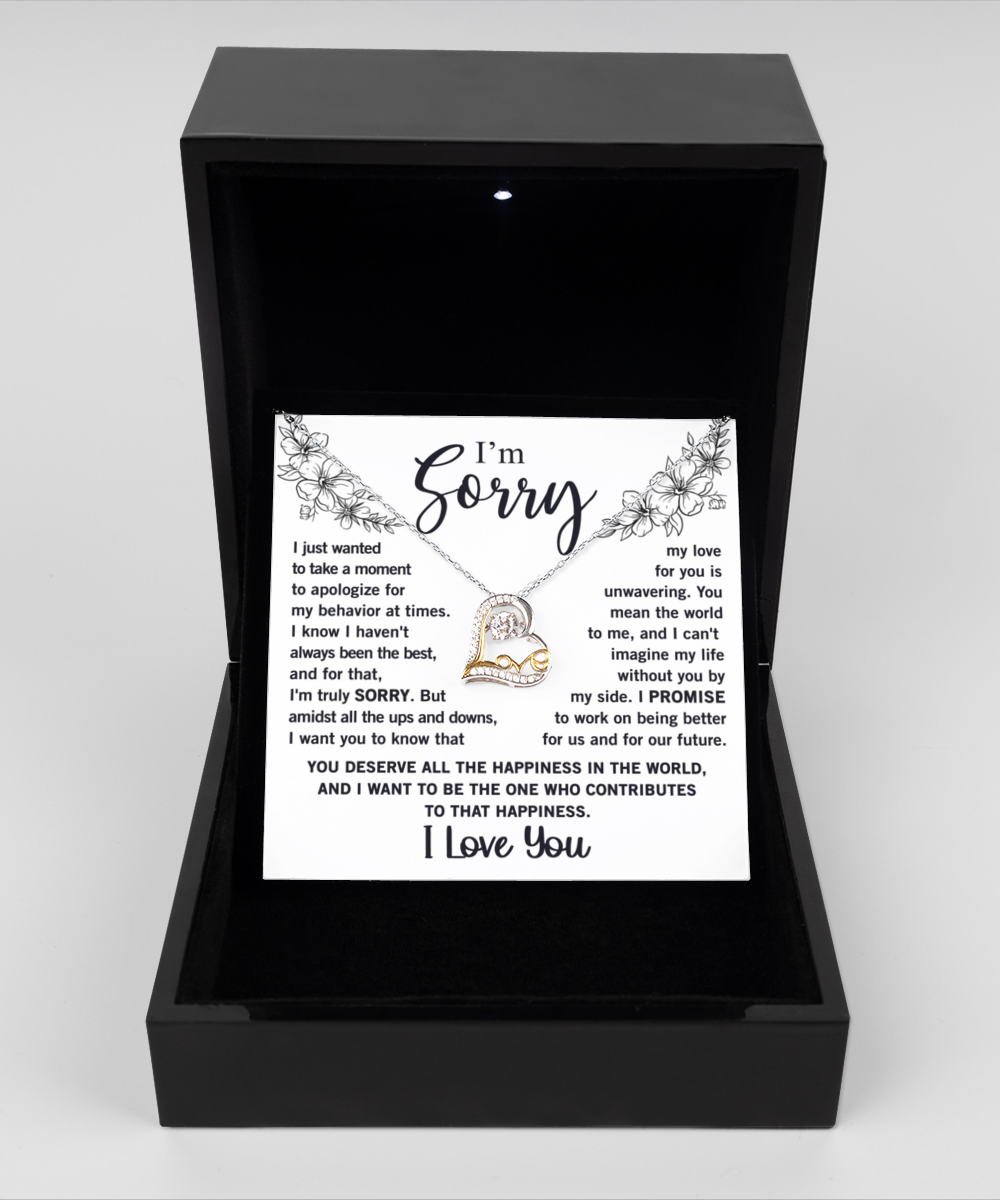 I'm Sorry - Love Heart Necklace